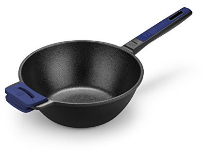 BRA Advanced Wok de aluminio fundido con antiadherente, sin PFOA, súper reforzado, apta para inducción, diámetro superior de 28 cm