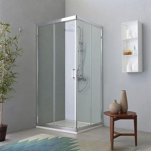 Kiamami Valentina - 90x120cm Eckdusche mit Gleittüren und Profilfarbe Chrom | Fly