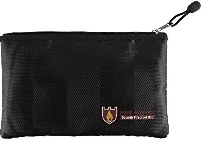 Ddfly Feuerfeste Tasche, wasserdicht, sichere Dokumententasche, feuerfest, sichere Aufbewahrungstasche mit Reißverschluss für Wertsachen, iPad, Geld, Schmuck, Reisepass, Dokumente