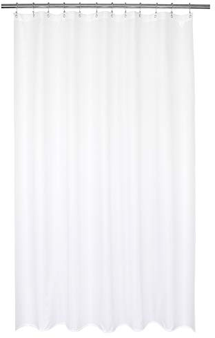 Barossa Design Rideau de Douche en Tissu imperméable de 182,9 x 193 cm (l x H), qualité hôtelière, Lavable en Machine, Blanc pour Baignoire, 183 x 193 cm