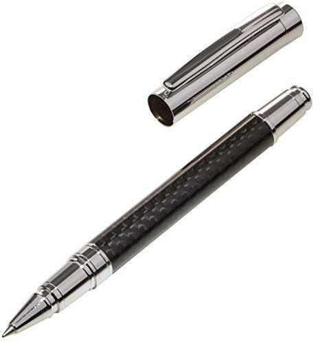 LACHIEVA LUX Tintenroller aus Kohlefaser mit eleganter Box – kompatibel mit Germany Schneider Nachfüllminen – perfekt für Geschenke
