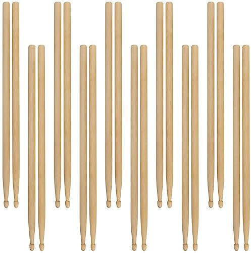 MUKLEI 48 Pieces 24 Pairs 5A Drumsticks, Wood Tip Drum Sticks Maple Wooden Drum Sticks Drum Set, Percussion Accessories for Drummer or Beginner