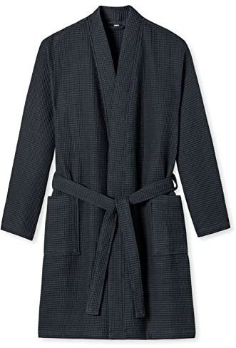 Schiesser Herren Waffelpique 100 Cm Länge - Bio Baumwolle Bademantel, Anthrazit_178401, S EU