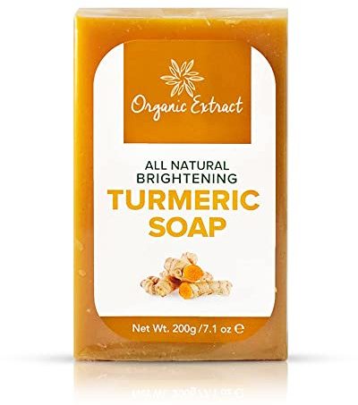 ORGANIC EXTRACT Tumeric Soap - 7.05fl oz / 200g - Skin Brightening Soap Bar - Deeply Moisturizes & Cleanses Skin, Reduces Acne & Dark Spots