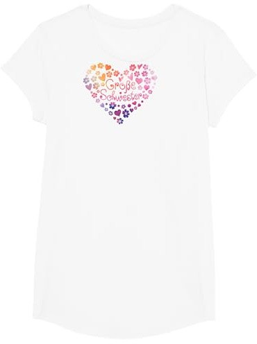 Mädchen Große Schwester Schwangerschaft Herzen Blumenherz T-Shirt