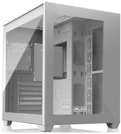 RAIJINTEK Paean C7 weißes, ATX PC-Gehäuse, Doppelkammer-Design, Seitenwand aus gehärtetem Glas, Front-I/O-USB-Typ-C-Anschluss, unterstützt 360 mm Heizkörper, weiß (0R20B00223)