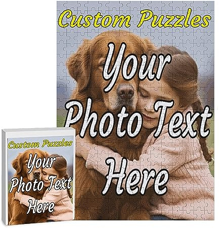 Personalisiertes Puzzle, personalisiertes Puzzle, individuelles Foto-Puzzle, 200/300/500/1000 Teile, individuelles Holzbild-Puzzle für Erwachsene und Kinder, Familien-Puzzle, Haustier-Puzzle