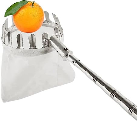 LekLai Obstpflücker, Apfelpflücker, Obsternte, Obstsammler Mit Ausziehbarer Teleskopstange Am Fuß Und Rutschfestem Griff, Für Obstgärten, Plantagen