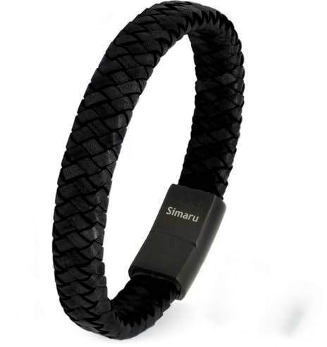 Simaru Lederarmband für Frauen & Männer, Echtleder-Armband mit Edelstahl Hakenverschluss, Premium-Qualität Made in Germany