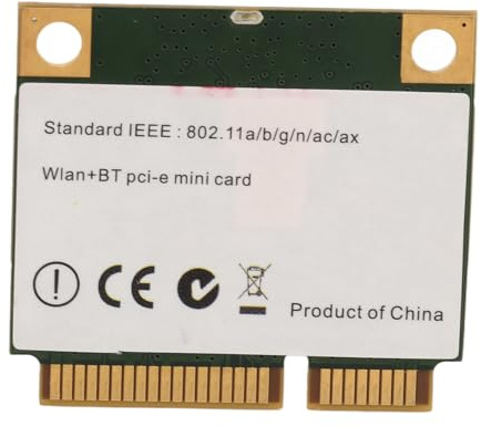 ASHATA Adaptador WiFi de Interfaz Mini PCIE, Tarjeta AX1800H WiFi 6, 2,4 GHz 5 GHz de Doble Banda Bluetooth 5.2 Adaptador WiFi de Interfaz Mini PCIE para Windows 10 11 para Linux