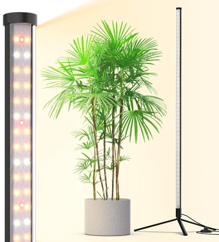 Barrina Grow Lights T10, 42W, 4FT/120cm, 169 LEDs, Full Spectrum, Wide Illumination Area Coverage, Vertical Plant Grow Lights for Indoor Plants with On/Off Switch and Tripod Floor Stand