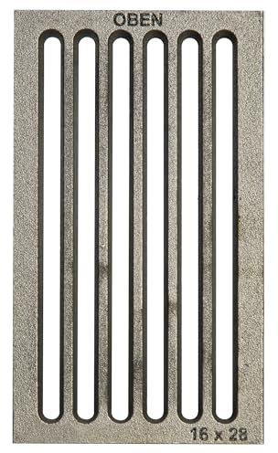 ScarMaxx - Griglia per caminetto in ghisa 16x28 cm - Griglia per Cenere per caminetto - Griglia in ghisa Robusta e Solida - con nervature - Griglia per caminetto Rettangolare