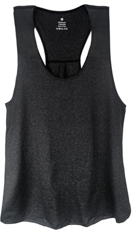 Feelorna Workout Tank Top for Women, Activewear Sleeveless Tops Ladies Breathable Lightweight Sport Vest for Yoga Running Exercise (UK, Alpha, L, Regular, Regular, Dark Grey)