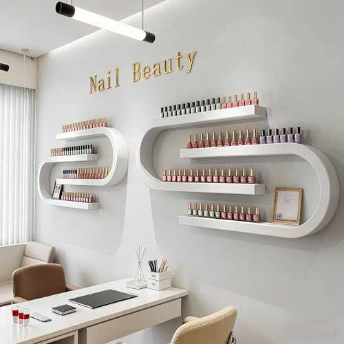 FUYAO Étagère Murale présentoir de Bouteilles de Vernis à Ongles, Support de Stockage de Parfum d'huile Essentielle en Forme de U, Organisateur de Salon de beauté