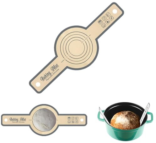 Tapis de Cuisson en Silicone,Élingue à Pain en Silicones Réutilisable Tapis de Pâtisserie en Antidérapant Tapis de Silicone avec Longues Poignées pour Biscuits Pain