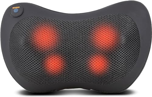 Stock Lider - Cojín de Masaje Shiatsu para Cuello, Hombros y Espalda con Función de Calefacción y Amasado Giratorio 3D - Masajeador Eléctrico para Cintura y Oficina