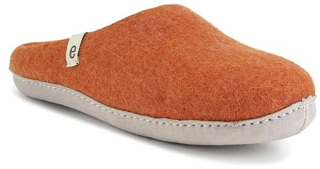 egos Pantofole donna e uomo | Calde e comode scarpe in feltro per inverno ed estate | Pantofole in feltro fatte a mano 100% lana naturale, Colore: arancione., 45 EU