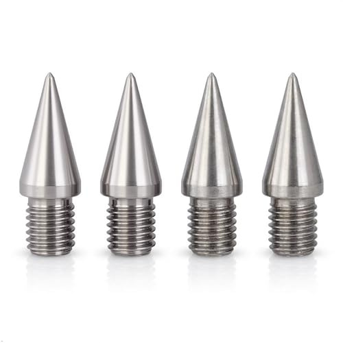 PrecisionGeek - Lautsprecherspikes 1/4 20 UNC 10 mm lang, Kegel 10 mm Durchmesser, Silber, Material Edelstahl, für Lautsprecher, HiFi-Ständer, Schränke, Soundbars - Set mit 4 Stück
