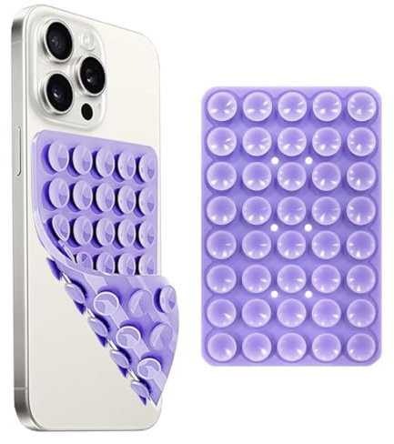 KSOIQPU ventose in silicone,supporto quadrato a ventosa,ventosa per cellulare su un lato in silicone,adatto per telefoni cellulari,power bank e guida