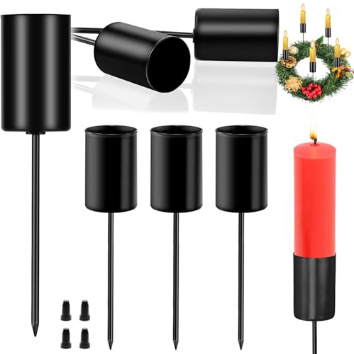 4 Stück Adventskranz Kerzenhalter,Retro Stabkerzenhalter,Schwarz Adventskerzenhalter,Retro Kegelkerzenständer,Adventskranz Kerzenständer,Stabkerzenhalter Für Weihnachtsdekoration.