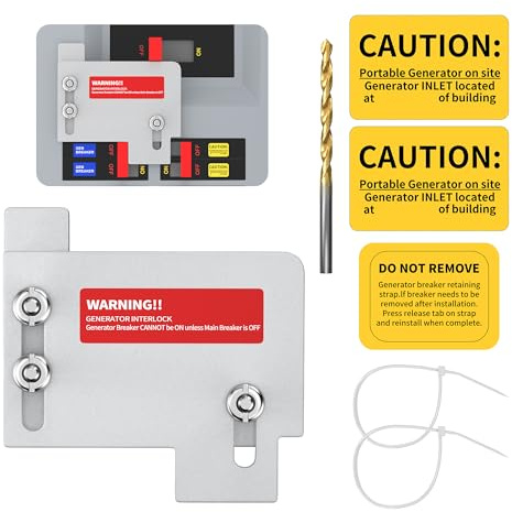 Generator Interlock Kit Compatible with Horizontal Main Cutler Hammer CH Series TAN Breaker 150 or 200 amp Panels, Interlock Kit with 1 1/2 Inch Spacing Between Main and Generator Breaker