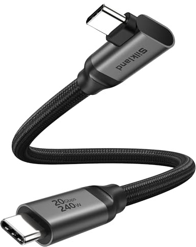 Silkland USB-C Datenkabel Kurz 30CM Winkel, 20Gbps USB 3.2 Gen2×2 90 Grad