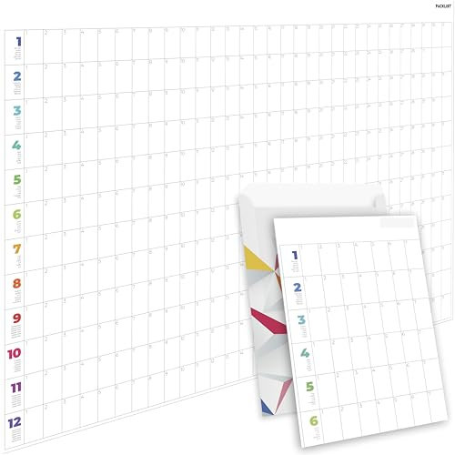 PACKLIST® Planificador de Pared sin Fecha, Personalizable - Calendario Anual Poster Grande DIN A1 84x60 cm. para Potenciar la Organización Familiar, Estudios y Trabajo