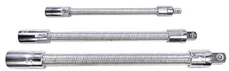 3Pcs Flexible Socket Extension Ratchets Extension Set Flexible Extension Rod Set Flexible Drill Bit Extension Rod Set