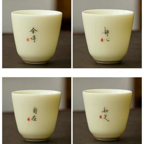 MIONGKI Gaiwan Grande de Porcelana de Jade de 180 ml para té, sopera Amarilla con Tapa, Juego de té Dorado, Juego de té Kung Fu, Tazas, Cuencos, Chawan