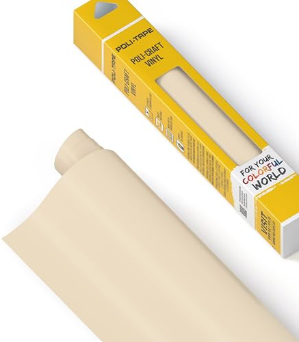 POLI-CRAFT Vinyl Klebefolie (PERMANENT) - selbstklebende Plotterfolie für DIY-Projekte, Eierschale matt, 30,5 cm x 183 cm