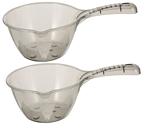 CIYODO 2pièces Louche à Eau Épaisse Pour Cuisine Et Salle De Bain Cuillère à Eau Ménagère Avec Long Manche Usage Multi-sites Pour Maison Et Restaurant Gris