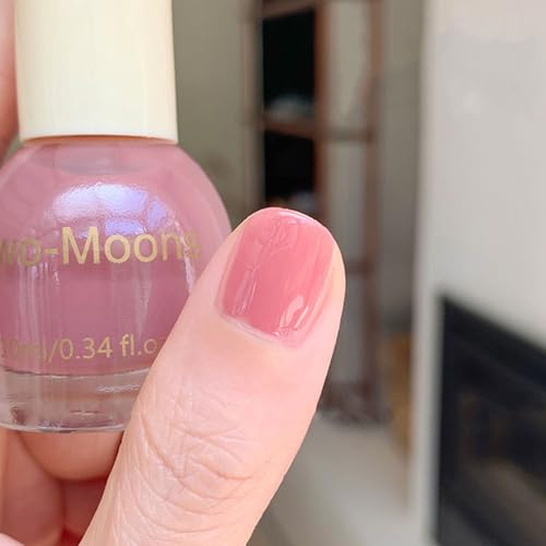 Jelly Nail Polish - 10ML Pink Nail Varnish Quick Dry - Highly Gloss Transparent Light Pink Nail Polish - Natural & Vegan nail polish Air Fast Dry - Manicure Salon at Home