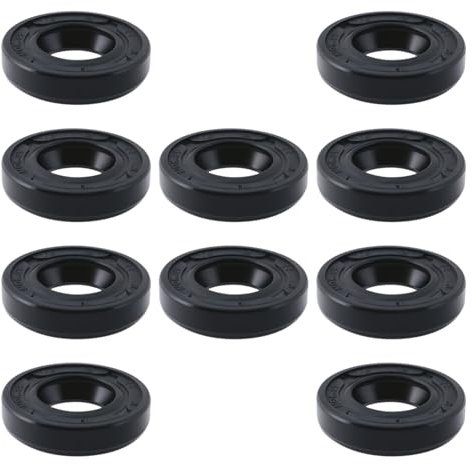 VGOL 10 Pièces Joint étanchéité Arbre à Double Lèvre en NBR 12 X 22 X 5 Mm avec Ressort en Caoutchouc Nitrile Butadiène Noir