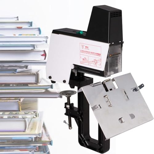 Elektro Flach und Sattelhefter,elektrischer Tacker für Tisch,A3 Flachnähtacker,Elektrischer Hefter Mit Pedal,Bindet 2–30 Blatt Papier, Tiefe bis 100 mm, 1–9 Intensitätsstufen