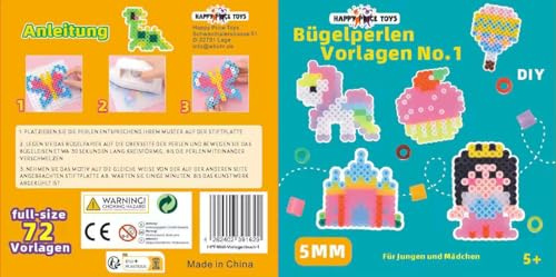 Bügelperlen Vorlagen für Midi 5mm Perlen 72 Full Size Vorlagen (Perlen Vorlagenbuch) Für Jungen und Mädchen ab 3 Jahren. Für normale Midi Bügelperlen