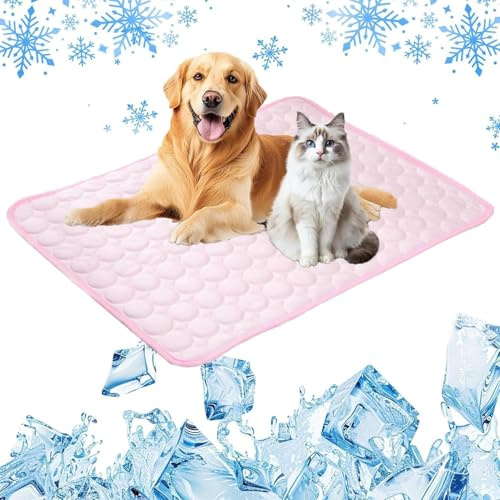 Generisch Selbstkühlende Hundematte ，3-Schicht-System Selbstkühlende Kühlende Liegematte Für Hunde & Katzen, Kühlpad Für Haustiere(Pink,XS(40 * 30cm))
