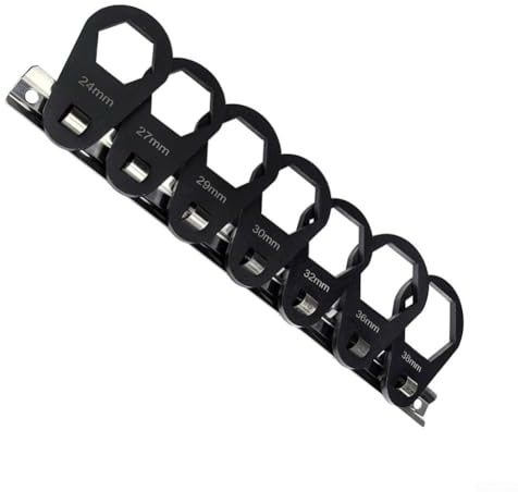 Yuanpgky Juego de 7 llaves de filtro de aceite de 3/8 pulgadas con enchufes de 24-38 mm para extracción de filtro de aceite estilo tuerca hexagonal y cambio de aceite en la mayoría de los modelos de