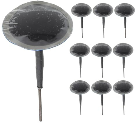 Alipis Lot de 10 Mèches Champignon Noires en Caoutchouc pour Réparation de Pneus Crevés de Voiture Moto et Camion Outil Portatif sans Démontage Étanchéité Fiable et Résistance aux