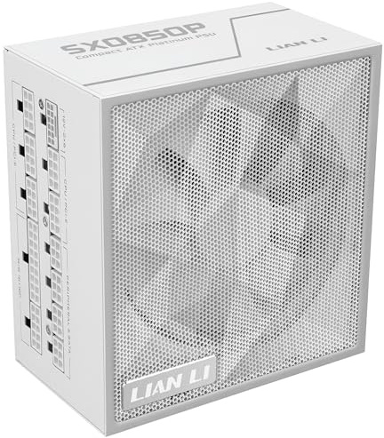 Lian Li SX0850P Netzteil – 850 W Weiß | 80 Plus Platinum Effizienz, Vollmodulare abnehmbare Kabel, ATX 3.1 & PCIe 5.1, Modernes & Leises Gaming-PC PSU