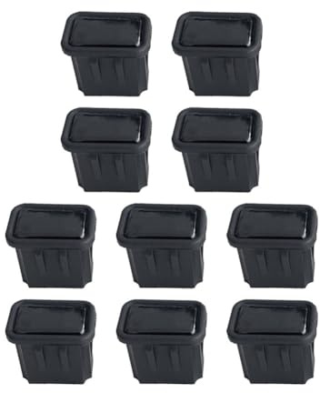 Violiica Lot de 10 embouts de canne de hockey sur glace, noir, 2 tailles (petit et grand), plastique résistant aux chocs, pour bâtons de hockey composite et en bois, hockey de rue