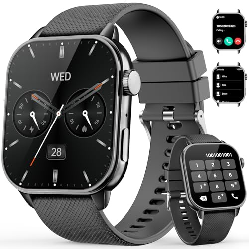 MFVLP Smartwatch Herren Damen, 1,85 HD AMOLED Smart Watch, Schwarz