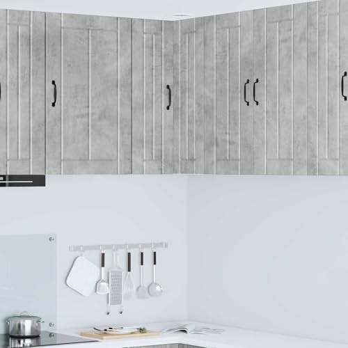 Teenpull Küchenschrank Beton Grau 57x57x80 cm, Holzwerkstoff, Langlebiger Vorratsschrank mit Schiebetüren, Modernes Design für Küche & Esszimmer, Praktische Aufbewahrungslösung