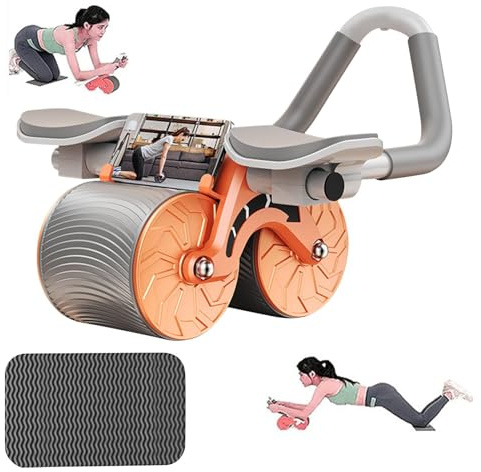 Automatischer Rebound-Bauchroller – Federunterstützungssystem, breite Radbalance-Unterstützung, schweißresistente Grifffläche, kompakte tragbare Größe | Fortschrittliche Trainingsgeräte für die Ganzkö