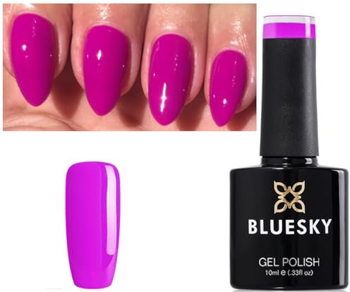 Bluesky Nail Gel Polish Neon Pink Purple Fuchsia Spring Summer Color NEON 28 UV LED Soak Off 10ml