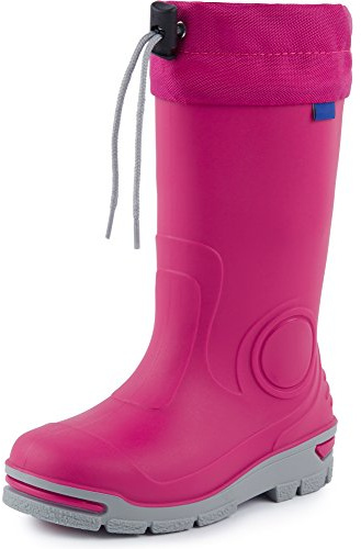 Ladeheid Botas de Agua en PVC Unisex Botas Impermeables para Niños Rainboots de Goma Infantiles Niñas LARB014 (Rosa, 33/34 EU)