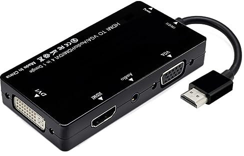 chenyang CY Convertitore splitter multiporta adattatore adattatore Dongle 4in1 da HDMI a VGA/Audio/HDMI/DVI per proiettore di monitor PC PS3 HDTV