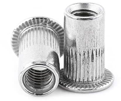 Remache Tuerca 20 Piezas M4 Cabeza Plana Roscado Tuercas Remache Ciego Acero Inoxidable Tuercas De Aluminio (M4*20) Para Fijación Industrial