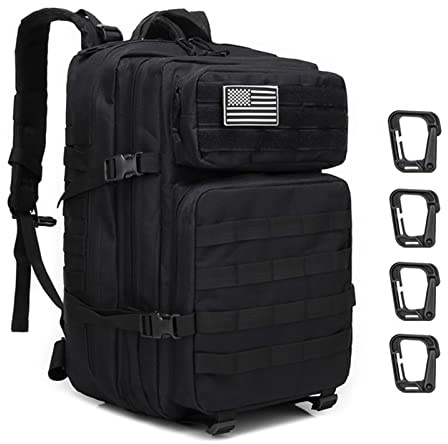 Sac à Dos 45L Militaire Tactiques de Multifonction pour Le Camping Chasse Voyage de Randonnée Escalade Cyclisme Ski Sac à dos - Noir