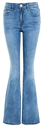 SS7 Womens Denim Jean Flare Flared Stretch Bootcut Jeans Size 6 8 10 12 14 16 New (12, Denim Blue)