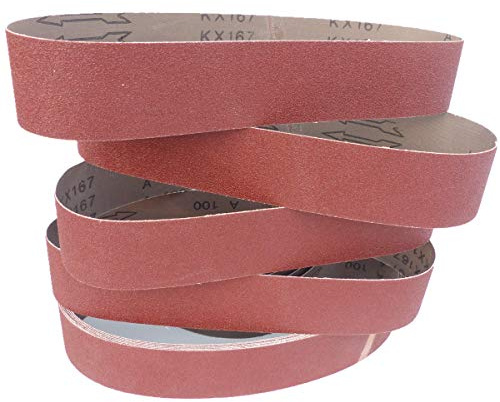 10 Stück Schleifbänder 50mm x 686mm Korn P80 Gewebe Schleifbänder Schleifband Gewebebänder Bandschleifer BOHRFUX